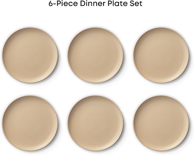 JoyJolt Mesa Stoneware Dinner Plates Set of 6, 10.5" Dish Set, Dishwasher and - Image 3