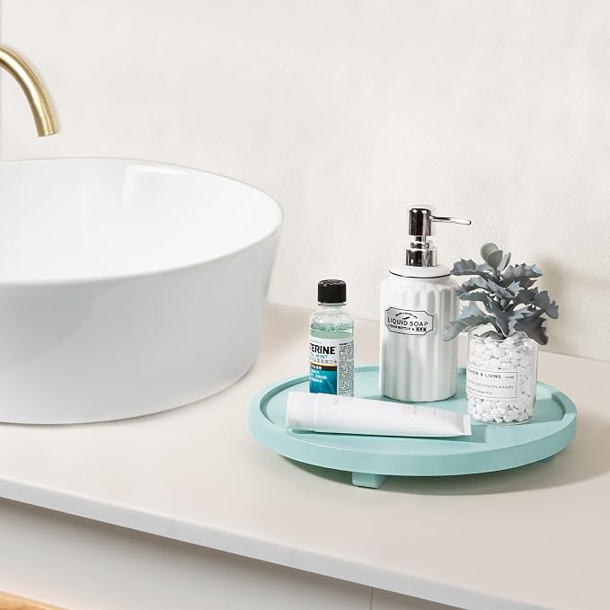 Round Decorative Tray Farmhouse Kitchen Decor Soap Dish, Lightweight, Easy Clean - Image 2