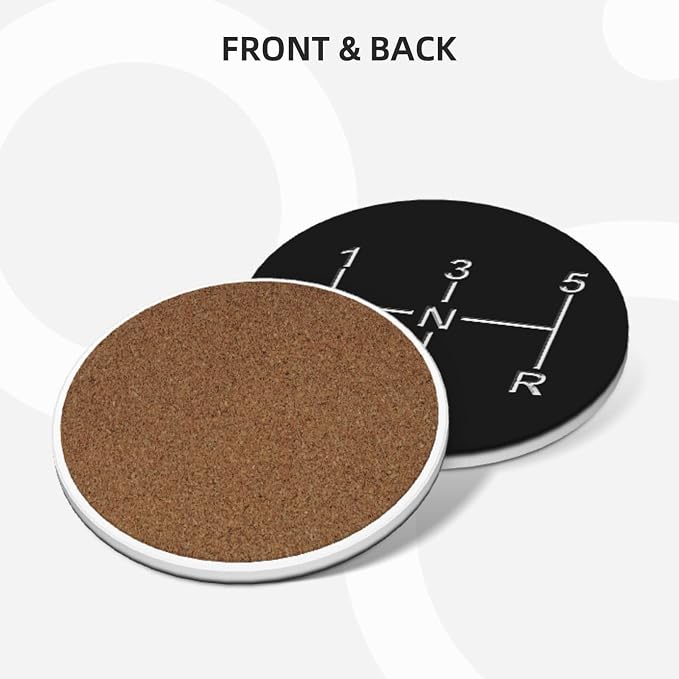 Racing Car Coasters Set of 4, Absorbent Ceramic Drink Coasters Cup Mat - Image 2