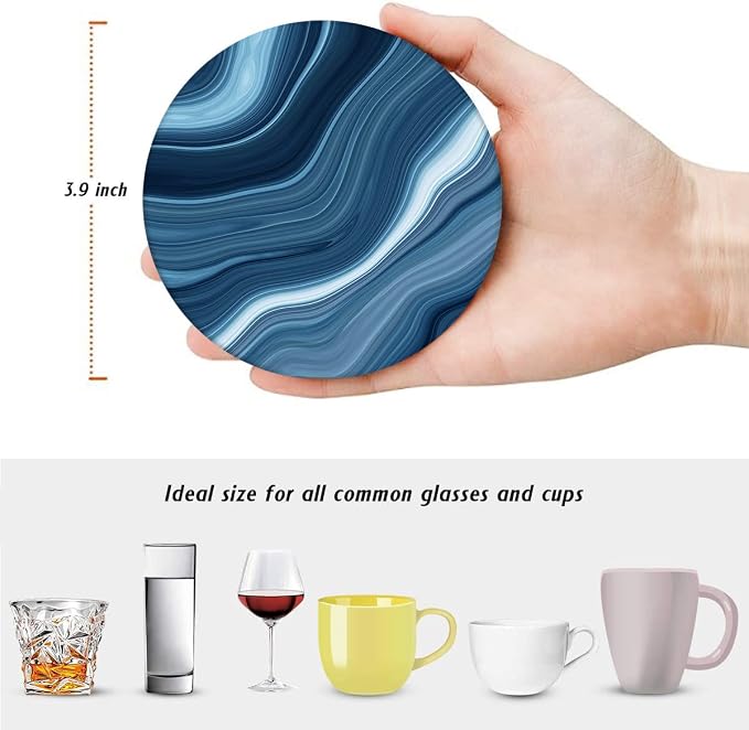 Coasters for Drinks, Ceramic Stone - Image 2
