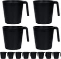 Greentainer Ribbed Drinking Glasses Coffee Mugs Set of 8, Plastic Coffee Cups by Greentainer