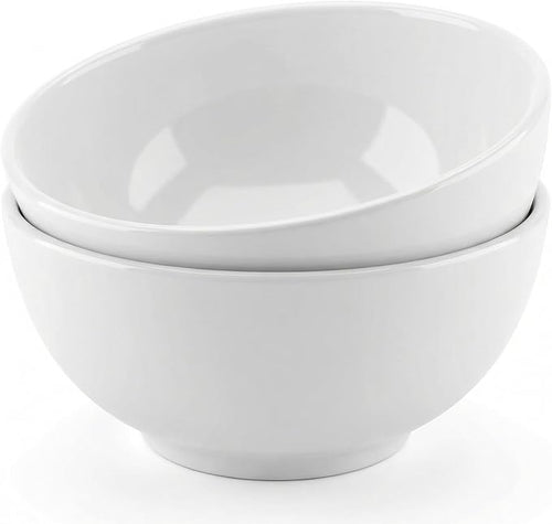 2 Pack Porcelain Soup Bowls, 27 Oz Large Deep White Ceramic Bowls by CACASO