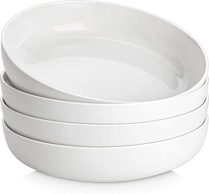 MALACASA 48 Oz Pasta Bowls Set of 4, Ceramic Salad Bowls, and Dishwasher Safe by MALACASA