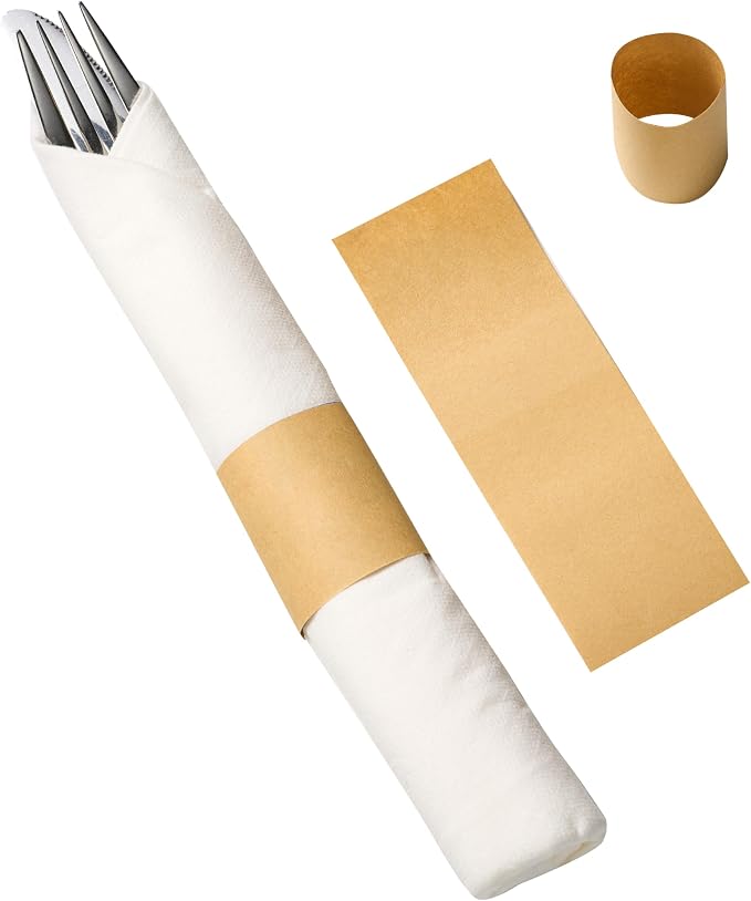 Germiwipe 500 Pcs Self-Adhesive Napkin Bands, | Paper Napkin Rings - Image 4