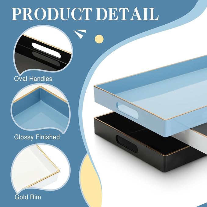Vesici 3 Pcs Decorative Serving Trays - Image 4
