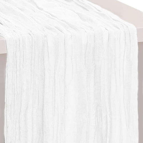 1 Pack White Cheesecloth Table Runner 35x120 Inch 10Ft Rustic Gauze Cheese by SuBleer