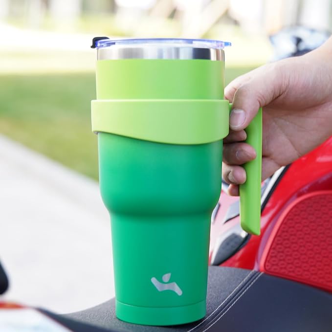 Konokyo 20 oz Tumbler with Handle and Straw, Insulated Travel Mug | Matcha - Image 6