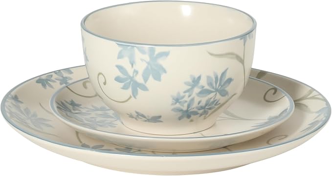Gibson Home Admiral Hall 12-Piece Matte Stoneware Dinnerware Set – Dinner Plates - Image 4