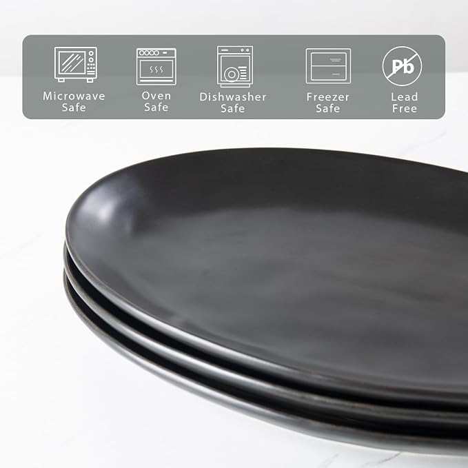Ceramic Serving Platters, Serving Plates, Matte Black - Image 3
