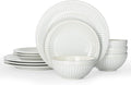 Famiware Ceramic Plates and Bowls Sets, Chip & Scratch Resistant, Microwave & by Famiware