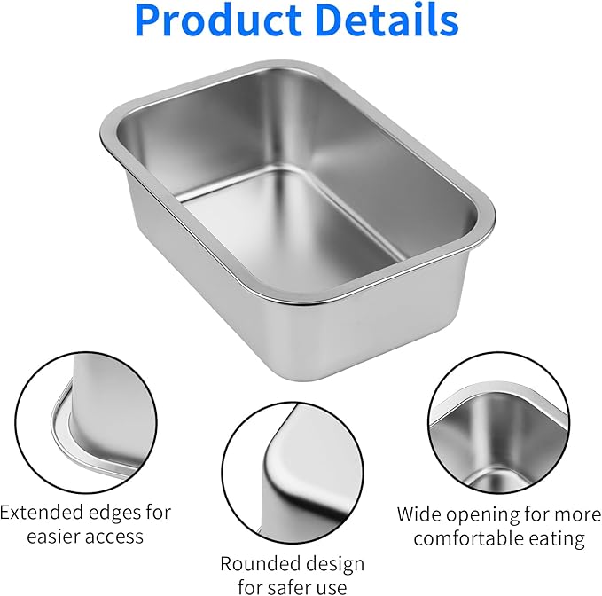 Ohtomber 0.85 Gallons Stainless Steel Dog Bowl, Pet Water & Food Bowl | No - Image 4