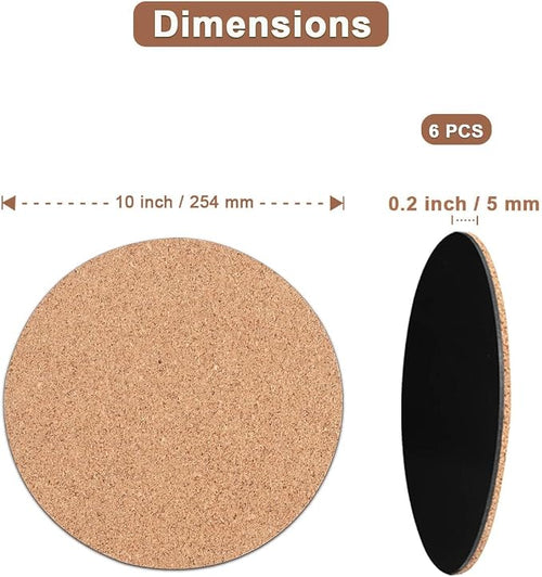 10 Inch Cork Plant Coasters, 2 Pack Round Plant Mats - Image 2