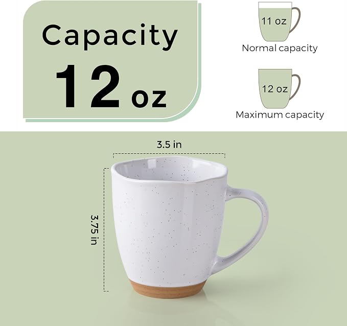 AmorArc 12oz Coffee Mugs, Ceramic Coffee Mugs set of 4 - Image 2