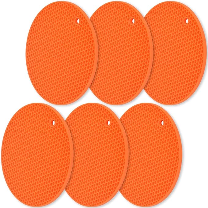 homEdge Silicone Trivets Mat, 6 Packs Multipurpose Non Slip Heat Resistant Pot by homEdge