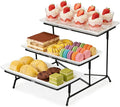 3 Tier Serving Tray, Reusable Tray Stand Black Collapsible Metal Stand by Farielyn-X