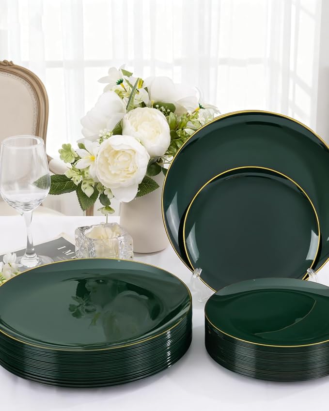 PULOTE 60PCS Green Plastic Plates - Image 7