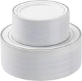 BESTSTAR 100 Piece White Plastic Plates Premium Disposable Plates | 50 Dinner by BESTSTAR