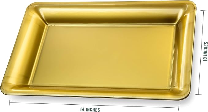 Plastic Serving Tray Set, Hard Plastic Serving Platters - Image 2