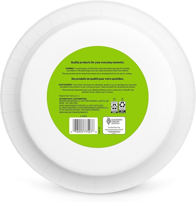 Amazon Basics Everyday Paper Plates, 10 Inch, Disposable, Packaging May Vary - Image 6