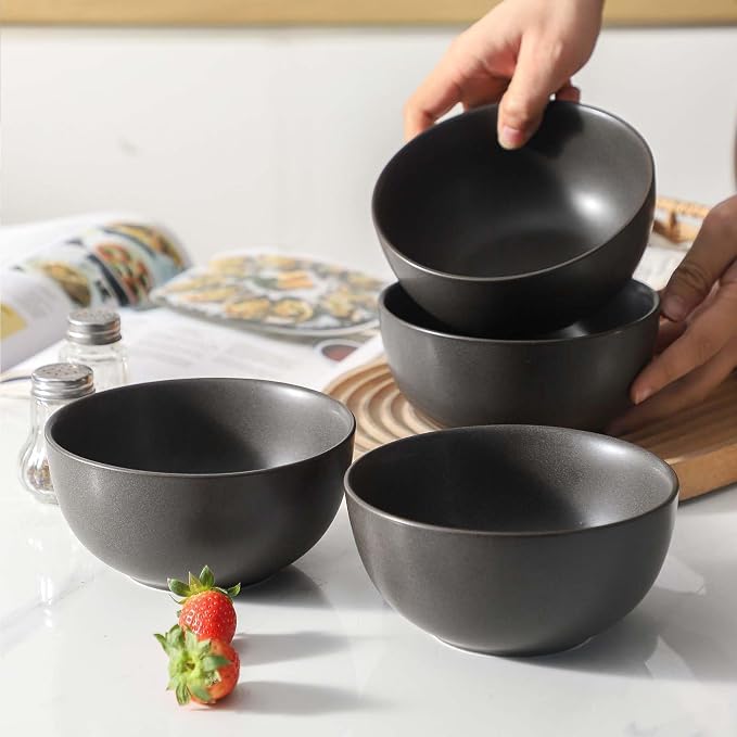 Cereal Bowls, 24 oz Soup Bowls Set of 4, Ceramic Bowls Set - Image 7