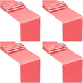 SiinvdaBZX 4 Pcs Coral Satin Table Runner 12 x 108 inches Long | Bright Smooth by SiinvdaBZX