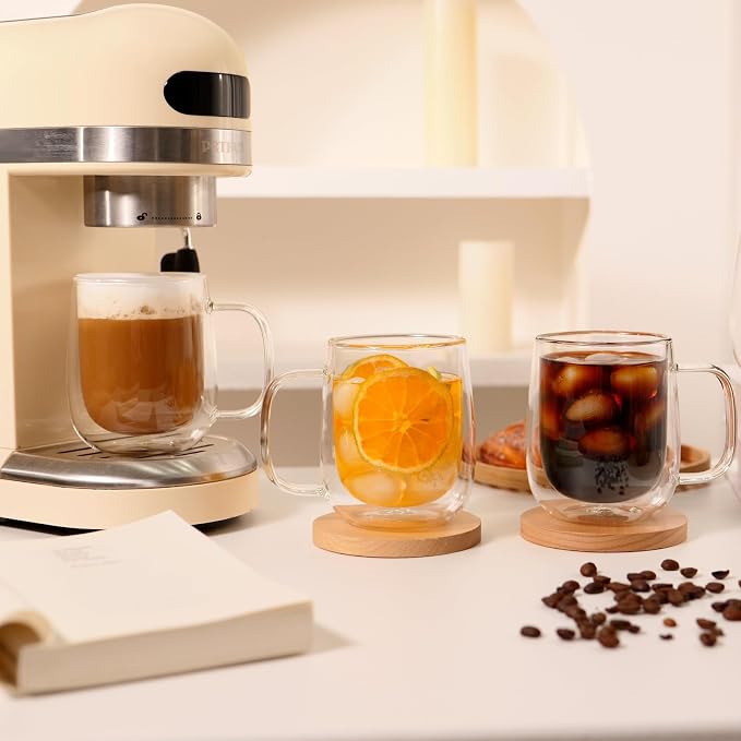 CNGLASS Glass Coffee Mugs 12oz, Double Wall Insulated Mug Set - Image 7
