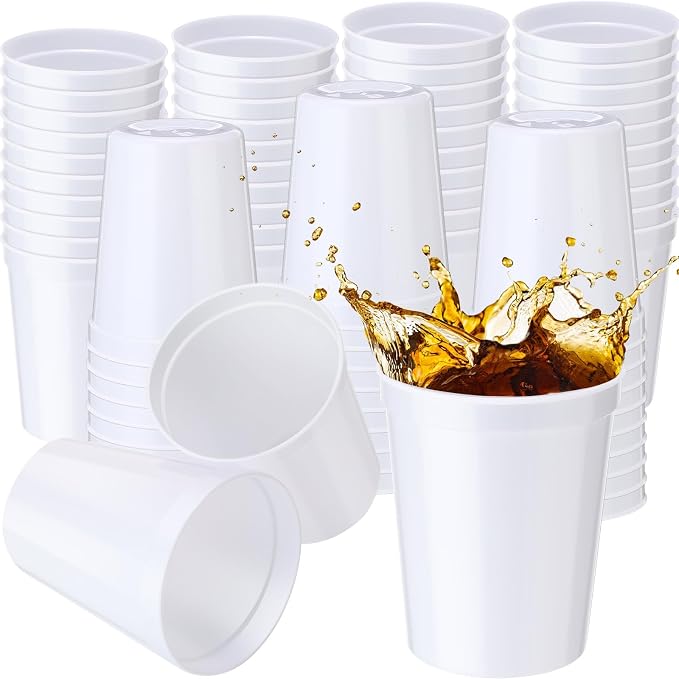 Yungyan 12 Pack 16 oz Stadium Cups Reusable Plastic Cups Blank Drink Stadium by Yungyan