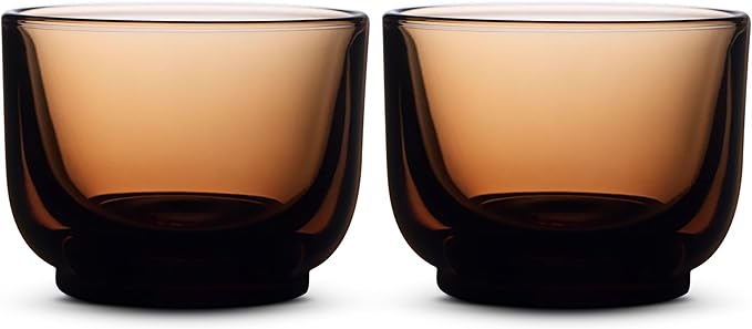 Fellow Pirch Cortado Cups 4.5 oz, Weighted Soda Lime Glass Amber | Curved by Unknown