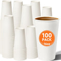 METAPRINT 100 Pack Disposable Coffee Cups 16 oz, Hot Beverage Drinking Cups by METAPRINT