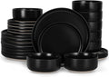 LIANYU Plates and Bowls Sets for 8, 24 Piece Stoneware Dinnerware Set, by LIANYU