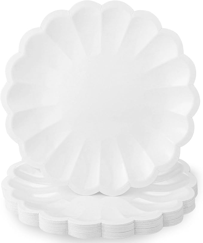 NatNarr 30 Pcs White Paper Plates 9.5 In White Plates Disposable | Heavy Duty by NatNarr