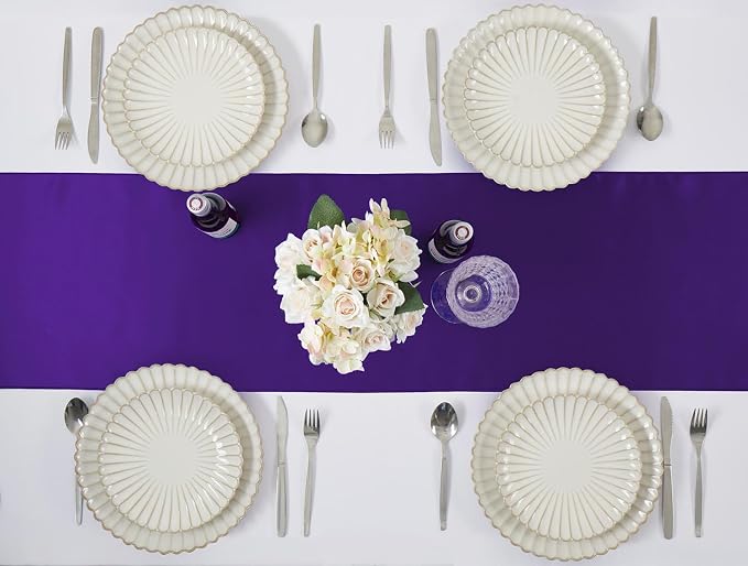 Purple Satin Table Runner, 12x108 Inches, 12 Pack | Premium Satin, Smooth - Image 5