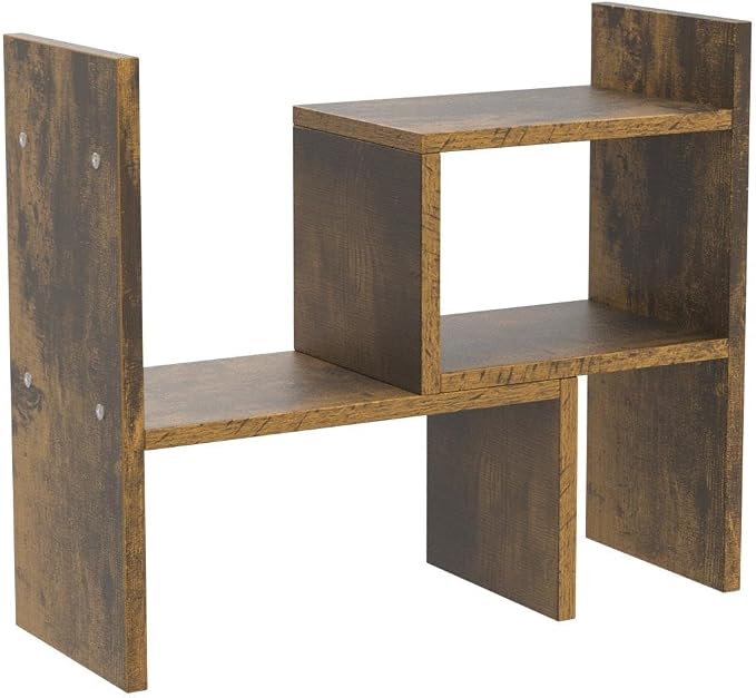 Jerry & Maggie Adjustable Wood Desktop Display Shelf Natural Wood Tone | Wooden - Image 4