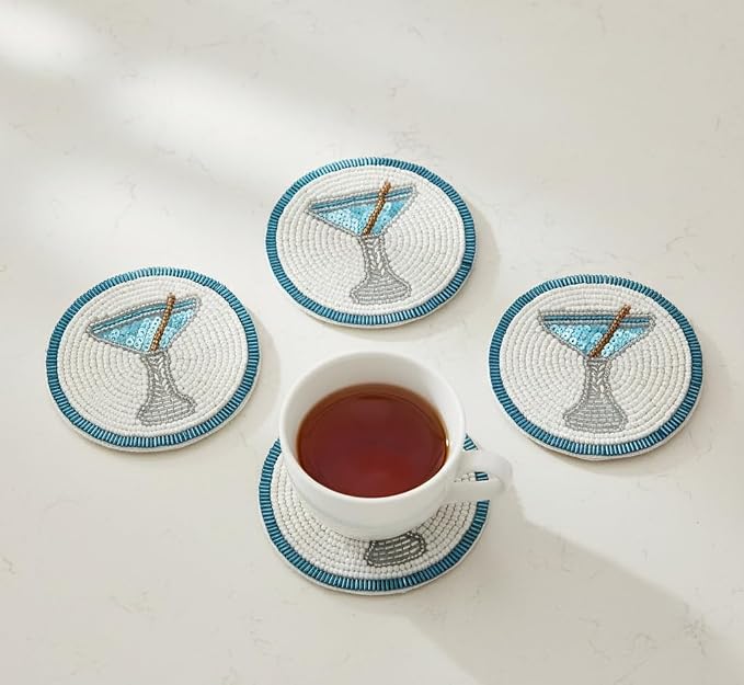 Set of 4 Beaded Farmhouse Coasters - Image 6