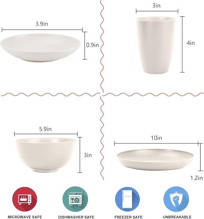 Wheat straw dinnerware sets - Image 2