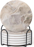 Set of 6 Abstract Marble Coasters by Hoomey