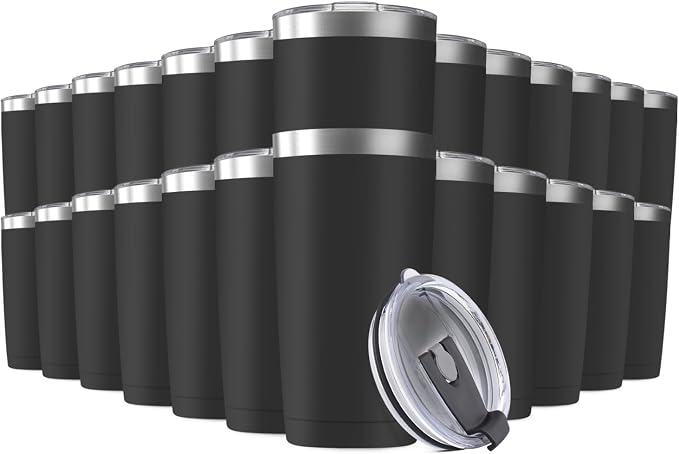 25 Pack 20oz Tumbler Vacuum Insulated Travel Mug by Deitybless