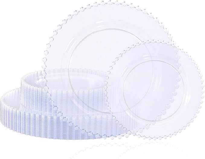 U-QE 60PCS Clear Plastic Plates by U-QE