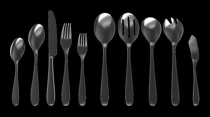 Silverware Set for 8 with Serving Utensils, 18/10 Stainless Steel Flatware - Image 4