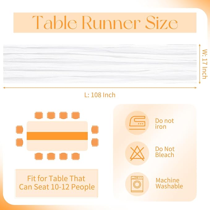 10 Pack White Cheesecloth Table Runner 17x108 Inch Boho Gauze Cheese Cloth - Image 2
