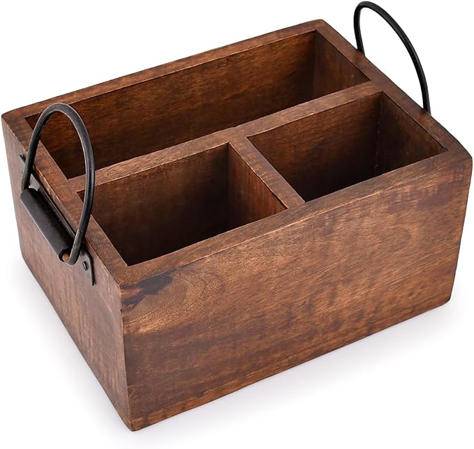 EDHAS 3 Compartment Flatware Caddy, Cutlery Utensil Holder - Image 2