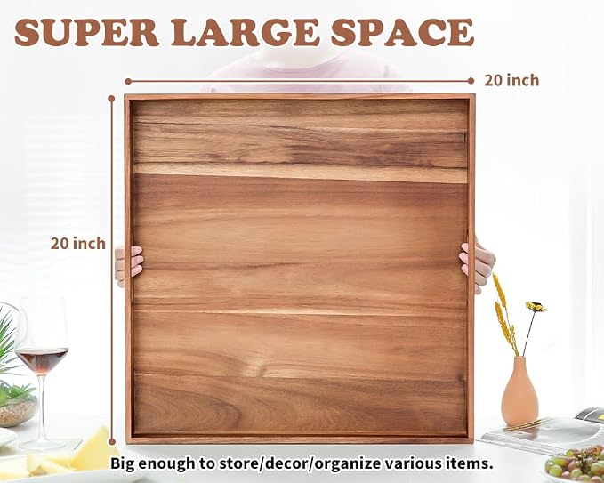 Large Ottoman Tray for Living Room, Appetizers - Image 9