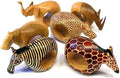 Mahogany Wood Animal Napkin Rings Set of Six by Global+Crafts