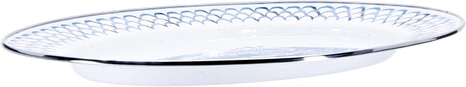 Golden Rabbit Enamelware Oval Platter, 12 x 16in, Fish Camp | 12 x 16in - Image 2
