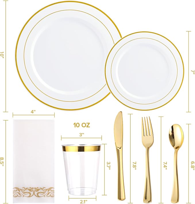 FOCUSLINE 350 Ct Disposable Dinnerware Set - Image 4