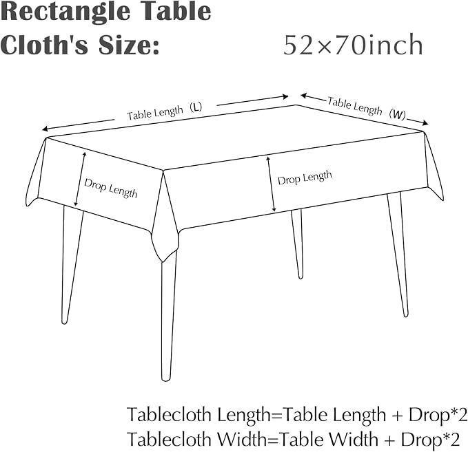 jinchan Black Farmhouse Floral Linen Rectangle Table Cloth 52 x 70 Inch | - Image 8