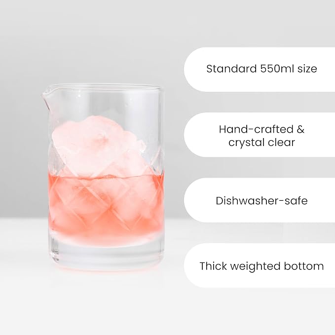 A Bar Above Cocktail Mixing Glass, Diamond Cut Stirring Pitcher, 18 Oz - Image 6