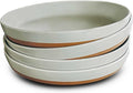 Mora Ceramic Flat Pasta Bowl Set of 4-35oz, Microwave Safe Plate by MORA