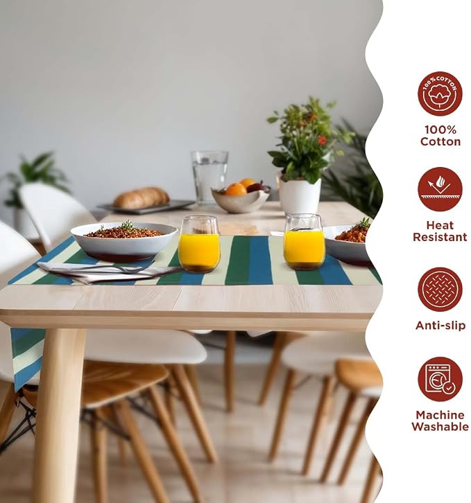 Folkulture Table Runner 72 Inches Long | Blue, Pool Party Decorations, 100% - Image 3
