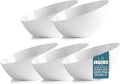 5 Pack White Angled Plastic Serving Bowls Disposable by PoshSetting